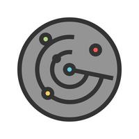 Radar Filled Line Icon vector