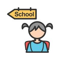 Going to School Filled Line Icon vector