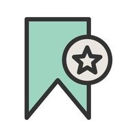 Favorite Bookmark Filled Line Icon vector