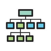 Flowchart Filled Line Icon vector