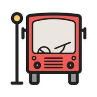 icono de línea llena de parada de autobús vector