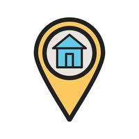 Home Location Filled Line Icon vector