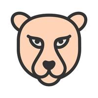 Cheetah Face Filled Line Icon vector