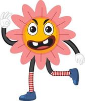 Flower with facial expression vector