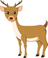 Cute deer in flat cartoon style vector