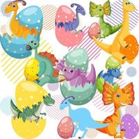 Cute dinosaur seamless pattern vector