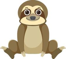 Cute sloth in flat style isolated vector