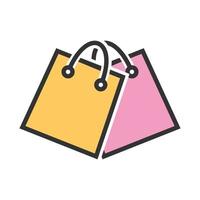 Shopping Bags Filled Line Icon vector