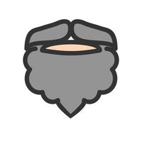 Beard and Moustache II Filled Line Icon vector