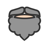 icono de línea llena de barba y bigote ii vector