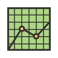 Multiple Trend Chart Filled Line Icon vector