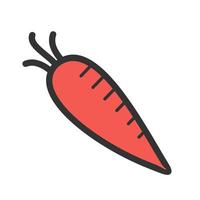 Radish Filled Line Icon vector