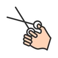 Holding Scissors Filled Line Icon vector