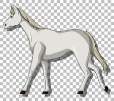 White horse on grid background vector