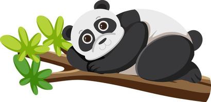 Cute panda bear in flat cartoon style vector