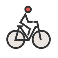 Cycling Filled Line Icon vector