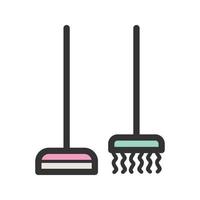 Broom Filled Line Icon vector