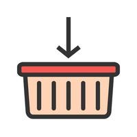 Add to Basket Filled Line Icon vector