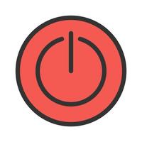 Power Button Filled Line Icon vector
