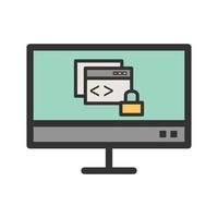 Secure Code Filled Line Icon vector