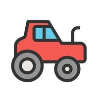 Tractor Filled Line Icon vector