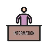Information Desk Filled Line Icon vector