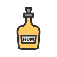 Bottle of Rum Filled Line Icon vector