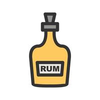 Bottle of Rum Filled Line Icon vector