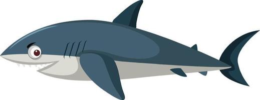 Cute shark cartoon character isolated vector