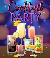 Cocktails Party Sparkling Background vector