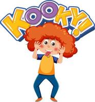 Playful cartoon character with kooky word expression vector