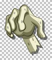 Zombie hand in cartoon style vector