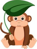 Cute monkey in flat cartoon style vector