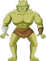 Orc cartoon character onwhite background vector