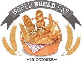 World bread day poster design vector