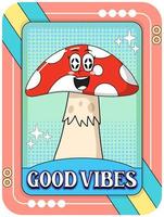 Funny mushroom cartoon character vector