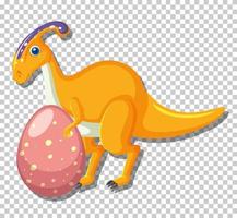 Cute parasaurolophus dinosaur isolated vector