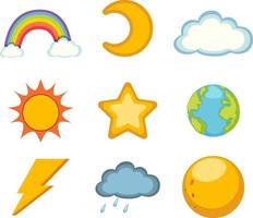 Different weather icons set vector