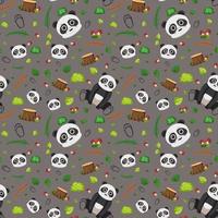 Panda cute animal seamless pattern vector