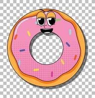 donut personaje de dibujos animados aislado vector