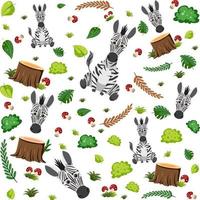 Cute zebra seamless pattern vector