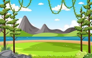 Background scene with forest vector