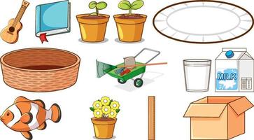 Gardening objects on white background vector