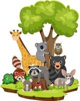 Wild animals in cartoon style vector