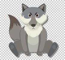 Cute wolf in flat cartoon style vector