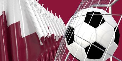 Red white qatar dohar flag country background wallpaper copy space symbol football world cup emirate soccer sport qatar game 2022 event goal team champion arab islam nation day travel.3d render photo