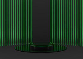 Green and black circle podium background photo