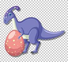 Cute parasaurolophus dinosaur isolated vector