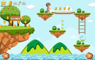 Platform game interface design vector