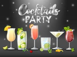 Cocktails Party Sparkling Background vector